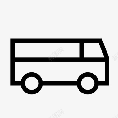 巴士旅游巴士交通粗轮廓图标图标
