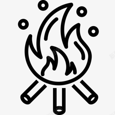 篝火野营火焰图标图标