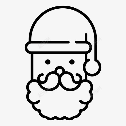 圣诞老人胡子礼物图标svg_新图网 https://ixintu.com 圣诞老人 帽子 白色 礼物 胡子 胡须