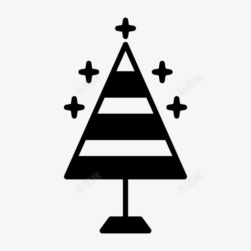 圣诞树十二月装饰图标svg_新图网 https://ixintu.com 十二月 圣诞树 松树 装饰