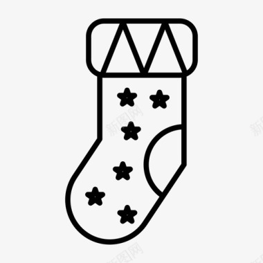 圣诞袜袜子填充物图标图标