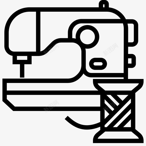 缝纫机裁缝线轴图标svg_新图网 https://ixintu.com 线 线轴 缝纫机 裁缝 轮廓收集