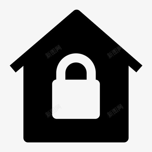 家锁安全图标svg_新图网 https://ixintu.com 安全 家 锁