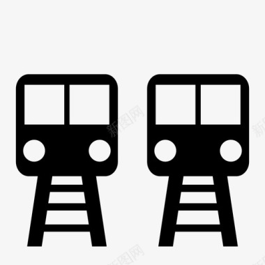 双轨列车通勤运输图标图标