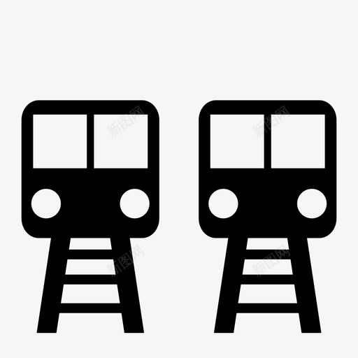 双轨列车通勤运输图标svg_新图网 https://ixintu.com 双轨列车 旅行符号 运输 通勤