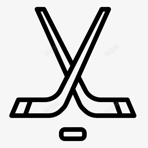 冰球运动棍棒图标svg_新图网 https://ixintu.com 冬季 冰球 棍棒 运动