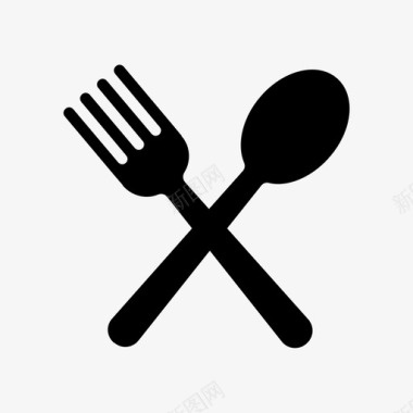 勺子和叉子餐具银器图标图标