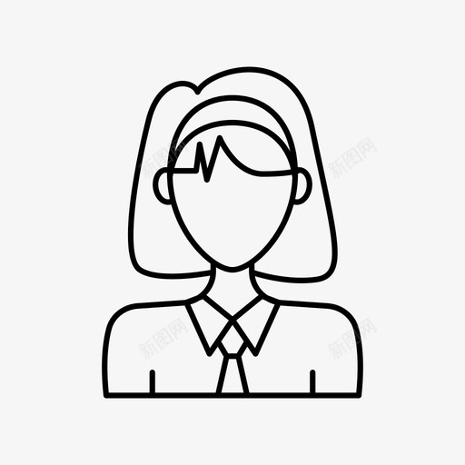 带发带的女孩化身女性图标svg_新图网 https://ixintu.com 个人资料 化身 化身女性 女性 带发带的女孩