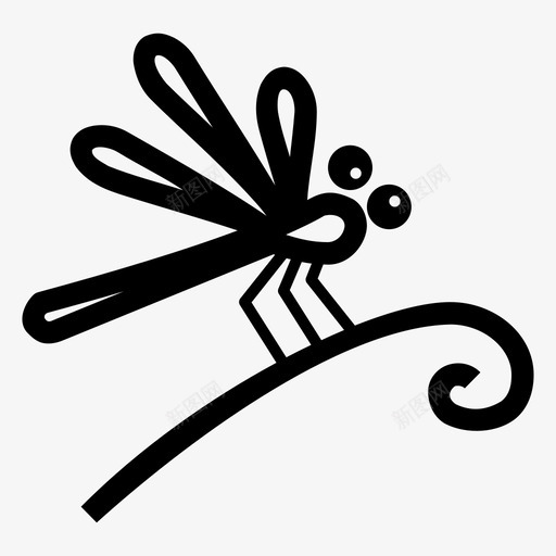蜻蜓动物虫子图标svg_新图网 https://ixintu.com 动物 昆虫 池塘生活 翅膀 虫子 蜻蜓