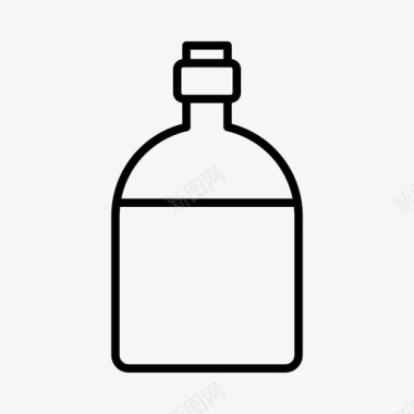 瓶子酒精蒸馏饮料图标图标