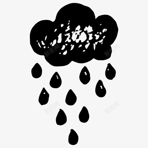 雨云天气天气预报图标svg_新图网 https://ixintu.com 天气 天气预报 粗略图标 雨云