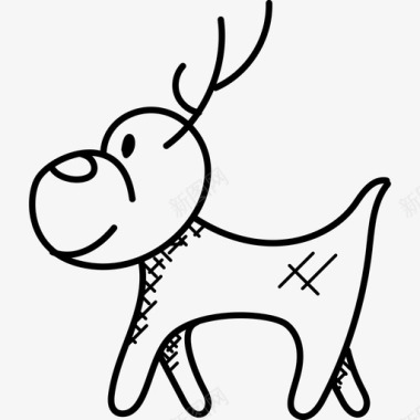 驯鹿圣诞驯鹿有趣的鹿图标图标