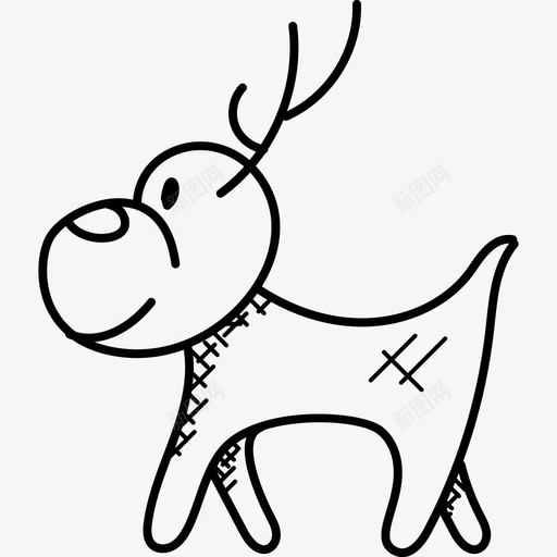 驯鹿圣诞驯鹿有趣的鹿图标svg_新图网 https://ixintu.com 90个圣诞涂鸦图标 圣诞驯鹿 有趣的驯鹿 有趣的鹿 驯鹿
