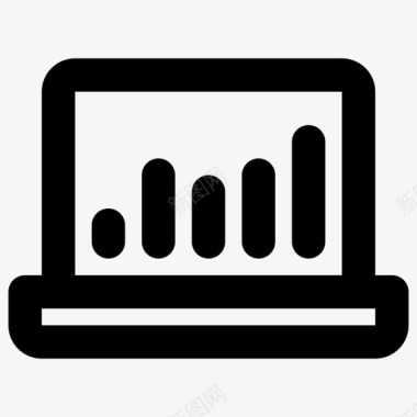 笔记本电脑分析销售图表图标图标