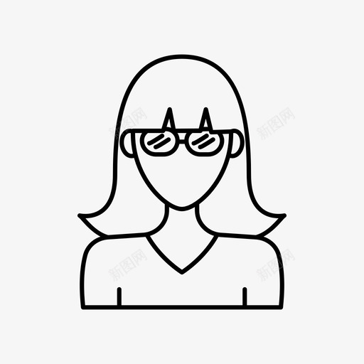 女学生头像眼镜图标svg_新图网 https://ixintu.com 头像 女 女化身 女学生 学生 眼镜