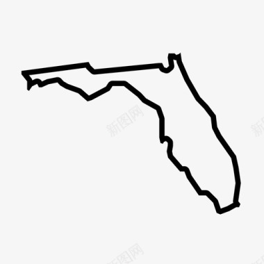 佛罗里达美国地理图标图标