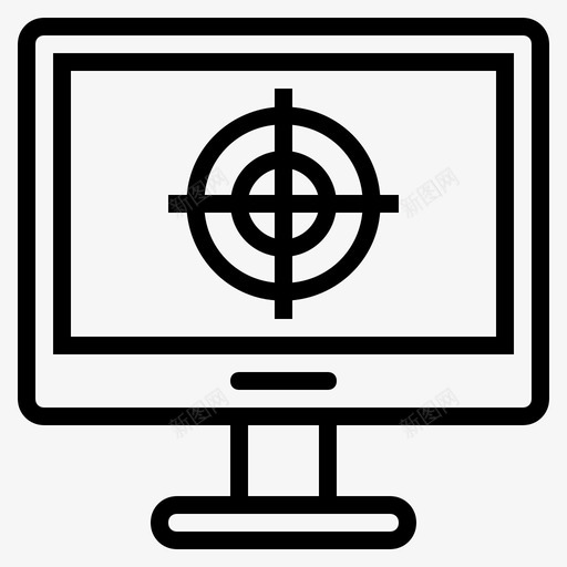 游戏电脑个人电脑目标电脑图标svg_新图网 https://ixintu.com 个人电脑 工作电脑 游戏电脑 目标电脑