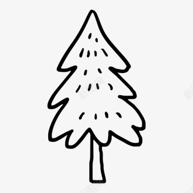 松树圣诞树大自然图标图标