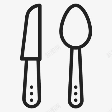 刀子和勺子图标图标