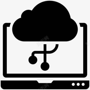 云计算云计算电路云技术概念图标图标