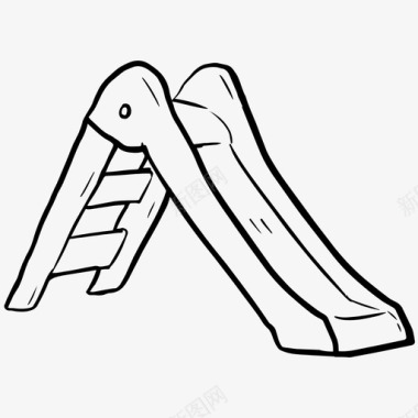 滑梯趣味手绘图标图标