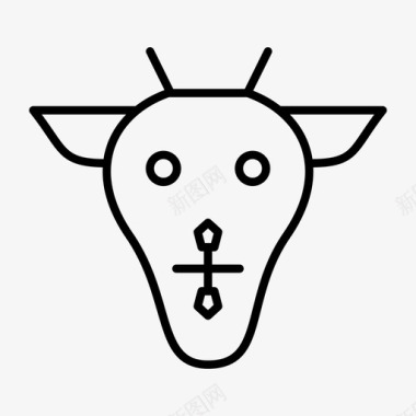 山羊动物山羊脸图标图标