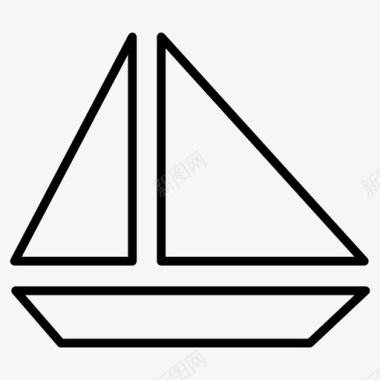 船帆船运动瘦图标图标