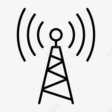 连接塔无线电信号图标图标