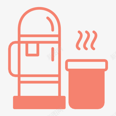 保温瓶咖啡热水图标图标