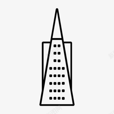 泛美金字塔建筑城市图标图标