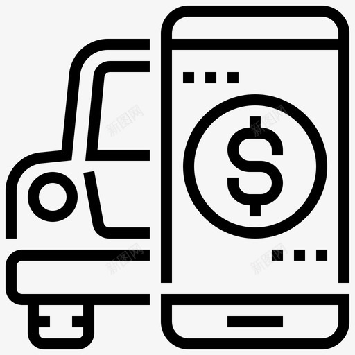 汽车货币金融图标svg_新图网 https://ixintu.com 无现金社会 智能手机 汽车 货币 金融