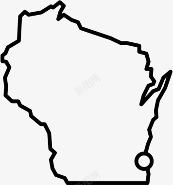 威斯康星州美国城市图标图标