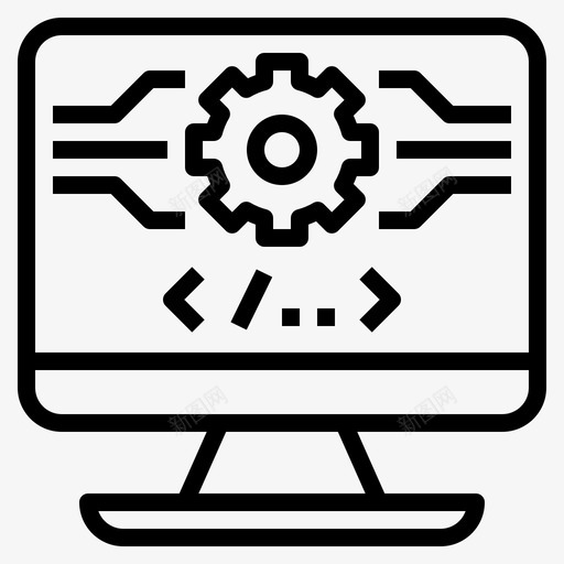 语言代码计算机图标svg_新图网 https://ixintu.com 代码 屏幕 编码编程 计算机 设备 语言