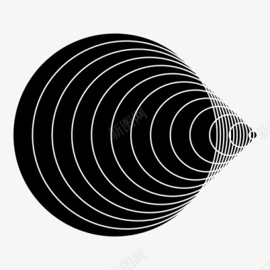超音速运动圆圆锥图标图标