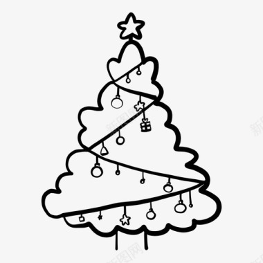 圣诞树装饰礼物图标图标