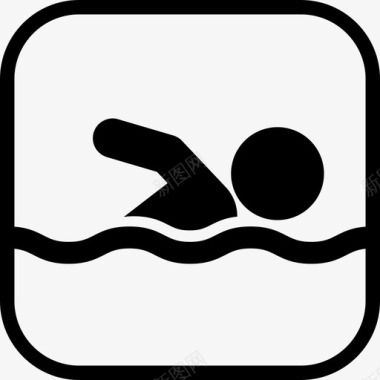 游泳标志运动适应症图标图标