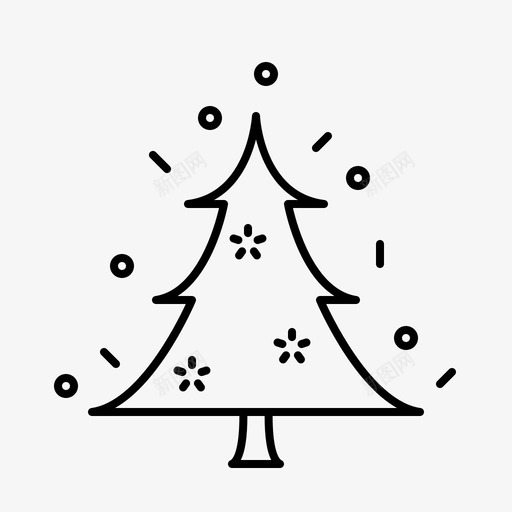 圣诞树明亮装饰图标svg_新图网 https://ixintu.com 圣诞树 明亮 火花 装饰