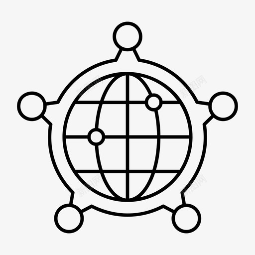 世界地球星球图标svg_新图网 https://ixintu.com 世界 地球 技术 星球 网络和搜索引擎优化线图标