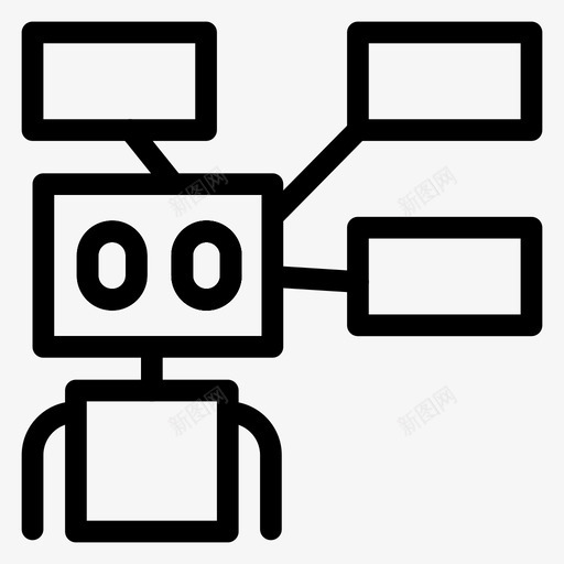 机器人自动汽车图标svg_新图网 https://ixintu.com 技术 机器 机器人 机器人线图标 汽车 自动