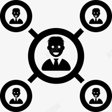 社交网络企业管理人际网络图标图标