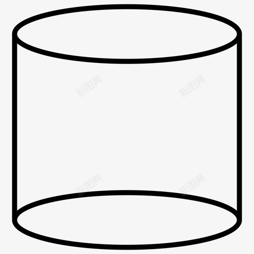 圆柱形几何形状图标svg_新图网 https://ixintu.com 几何形状 圆柱形
