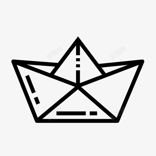 折纸船纸船帆图标svg_新图网 https://ixintu.com 帆 折纸船 杂项轮廓 纸船
