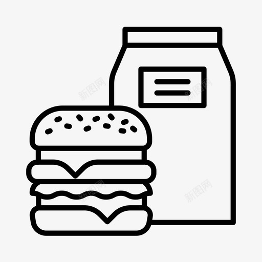 食物汉堡餐车图标svg_新图网 https://ixintu.com 外卖 快餐 汉堡 食物 餐车