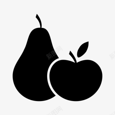 苹果和梨食品水果图标图标