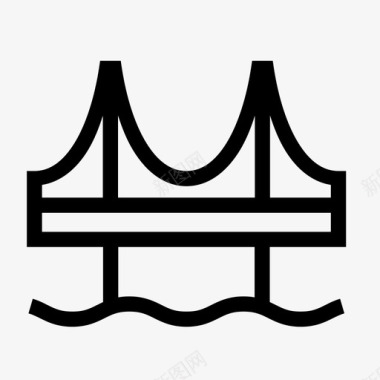 桥梁天桥河流图标图标