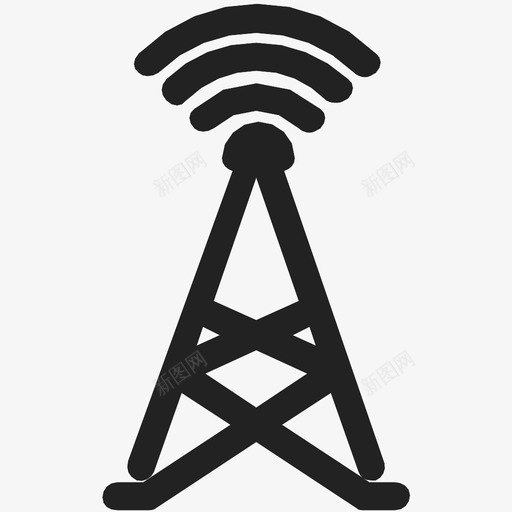 通信塔天线互联网图标svg_新图网 https://ixintu.com wifi 互联网 信号 其他 天线 网络 通信塔