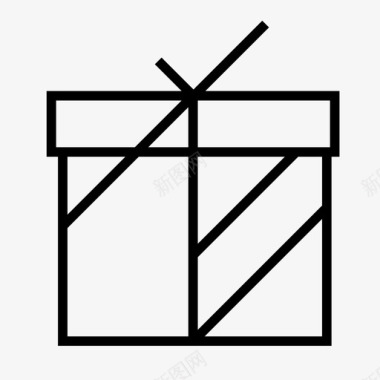 圣诞礼物盒子几何图标图标