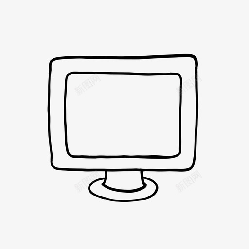 电脑台式机显示器图标svg_新图网 https://ixintu.com 个人电脑 台式机 显示器 电脑 终端 绘图工作