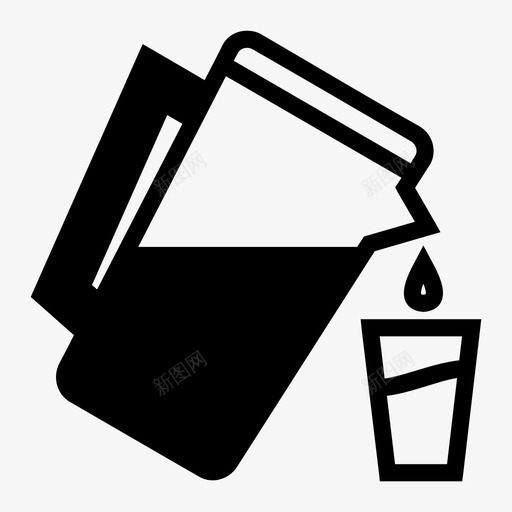倒水饮用水液体图标svg_新图网 https://ixintu.com 倒水 水壶 液体 饮用水