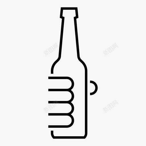 啤酒瓶干杯饮料图标svg_新图网 https://ixintu.com 啤酒瓶 干杯 手 饮料
